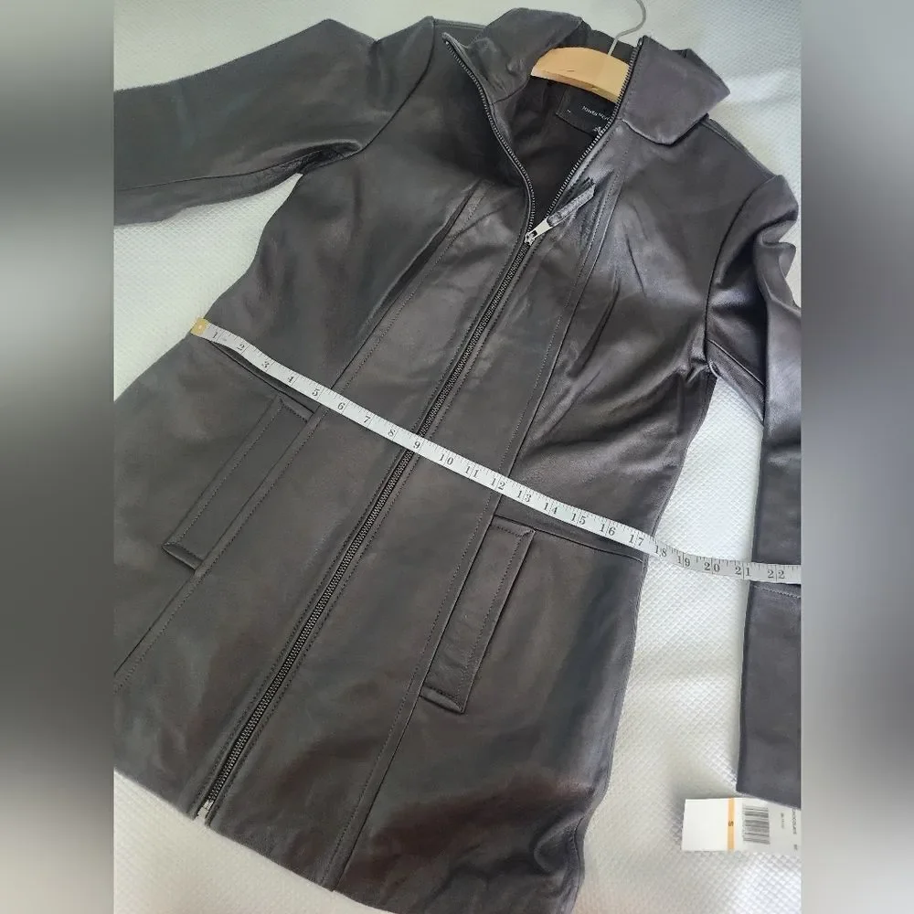 Jones New York Chocolate Leather Jacket New With Tags
